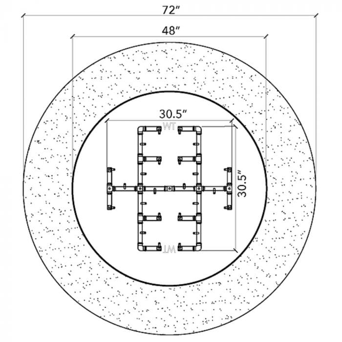 Warming Trends Crossfire FC Circular Ready To Finish Fire Pit Kit, 72x18-Inch