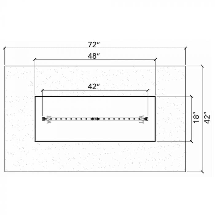 Warming Trends Crossfire FR Rectangular with Linear Ready To Finish Fire Pit Kit, 72x42x18-Inch