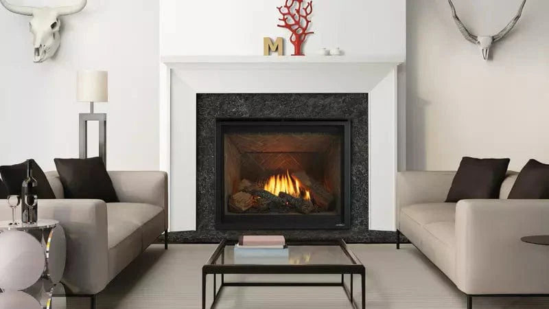 Heat & Glo 6KX 36" Gas Fireplace (2 Sided Reflective and Matte Black Glass Liner)