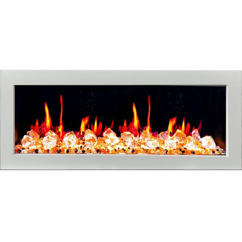 Litedeer Homes Gloria II 48" Smart Electric Fireplace with App Diamond-like Crystal - ZEF48XCW, White