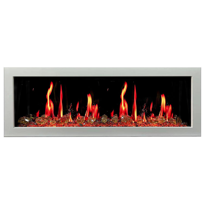 Litedeer Homes Gloria II 48" Smart Wall Mounted Electric Fireplace with App 5 Unique Flame - ZEF48XAW, White