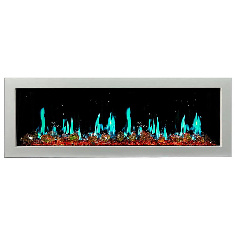 Litedeer Homes Gloria II 48" Smart Wall Mounted Electric Fireplace with App 5 Unique Flame - ZEF48XAW, White