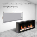 Litedeer Homes Gloria II 48" Smart Wall Mounted Electric Fireplace with App Driftwood Log & River Rock - ZEF48XS, Silver