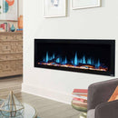 Litedeer Homes Gloria II 48" Smart Wall Mounted Electric Fireplace with App Driftwood Log & River Rock - ZEF48XS, Silver