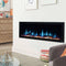 Litedeer Homes Gloria II 48" Smart Wall Mounted Electric Fireplace with App Driftwood Log & River Rock - ZEF48XS, Silver