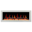 Litedeer Homes Gloria II 48" Wall Mount Electric Fireplace Smart App Control, 5 Unique Flame - ZEF48XW, White