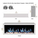 Litedeer Homes Gloria II 48" Wall Mount Electric Fireplace Smart App Control, 5 Unique Flame - ZEF48XW, White