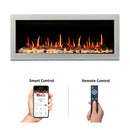 Litedeer Homes Gloria II 48" Wall Mount Electric Fireplace Smart App Control, 5 Unique Flame - ZEF48XW, White