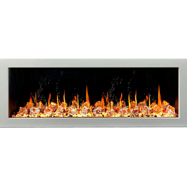 Litedeer Homes Gloria II 58" Smart Electric Fireplace with App Diamond-like Crystal - ZEF58VCW, White