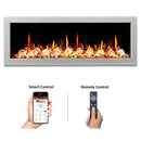 Litedeer Homes Gloria II 58" Smart Electric Fireplace with App Diamond-like Crystal - ZEF58VCW, White