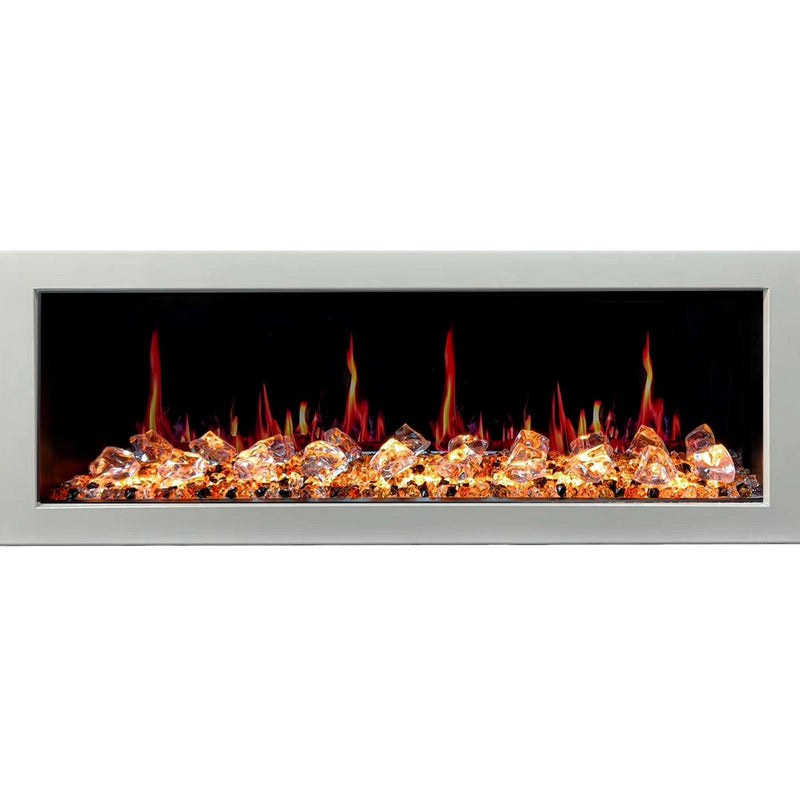 Litedeer Homes Gloria II 58" Smart Electric Fireplace with App Diamond-like Crystal - ZEF58VCW, White