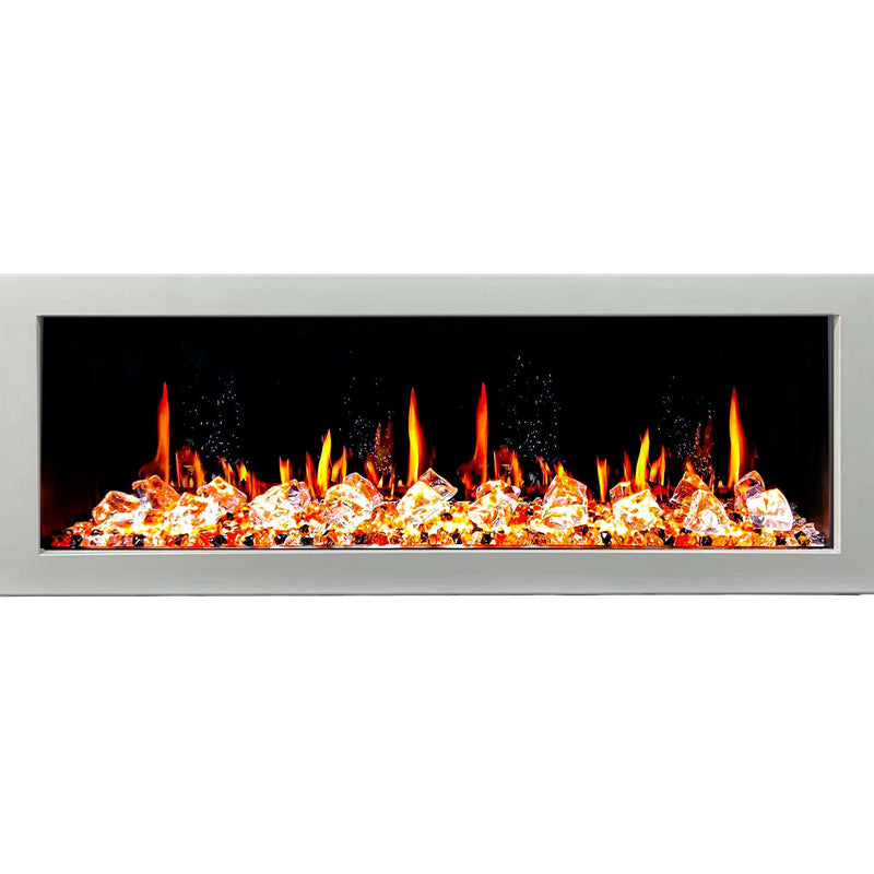 Litedeer Homes Gloria II 58" Smart Electric Fireplace with App Diamond-like Crystal - ZEF58VCW, White