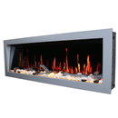 Litedeer Homes Gloria II 58" Smart Electric Fireplace with App Driftwood Log & River Rock - ZEF58VS, Silver