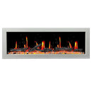 Litedeer Homes Gloria II 58" Smart Electric Fireplace with App Driftwood Log & River Rock - ZEF58VW White Fireplace