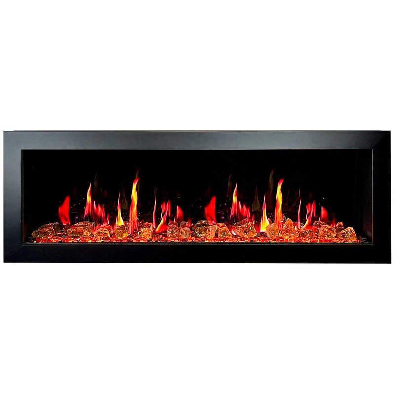 Litedeer Homes Gloria II 58" Smart Electric Fireplace with App Reflective Amber Glass - ZEF58VAW, White