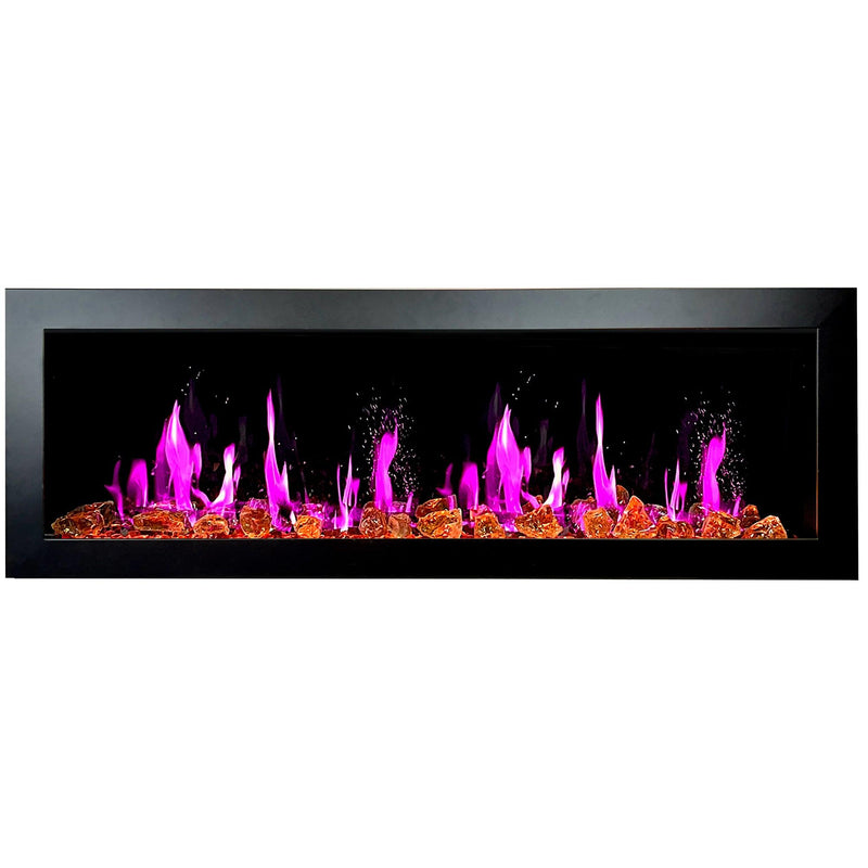 Litedeer Homes Gloria II 58" Smart Electric Fireplace with App Reflective Amber Glass - ZEF58VAW, White