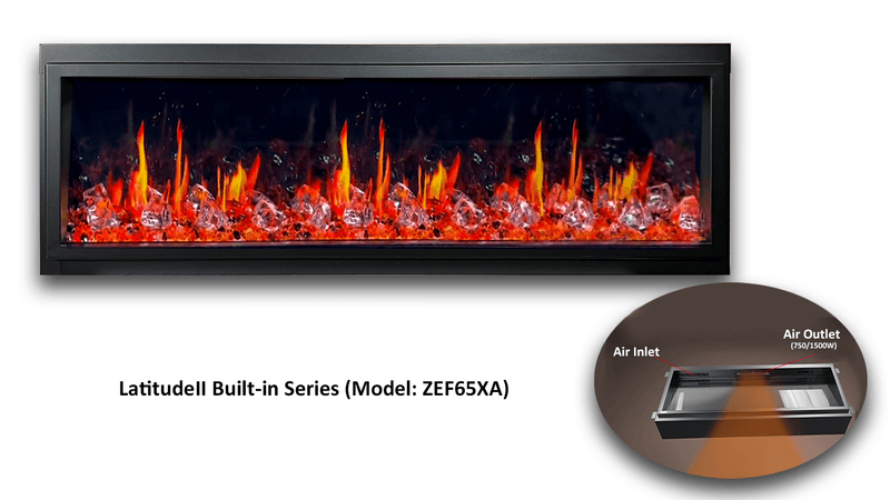 Litedeer Homes Gloria II 58" Smart Electric Fireplace with App Reflective Amber Glass - ZEF58VAW, White