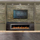 Litedeer Homes Gloria II 68" Smart Electric Fireplace with APP Diamond-like Crystal - ZEF68XCW, White