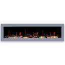 Litedeer Homes Gloria II 68" Smart Electric Fireplace with App Driftwood Log & River Rock - ZEF68XS, Silver