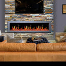 Litedeer Homes Gloria II 68" Smart Electric Fireplace with App Driftwood Log & River Rock - ZEF68XS, Silver