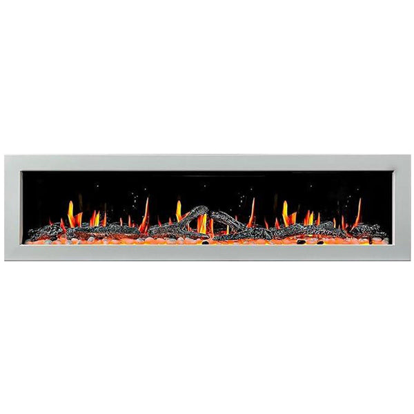 Litedeer Homes Gloria II 68" Smart Electric Fireplace with App Driftwood Log & River Rock - ZEF68XW