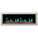 Litedeer Homes Gloria II 68" Smart Electric Fireplace with App Reflective Amber Glass - ZEF68XAW, White