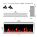 Litedeer Homes Gloria II 68" Smart Electric Fireplace with App Reflective Amber Glass - ZEF68XAW, White