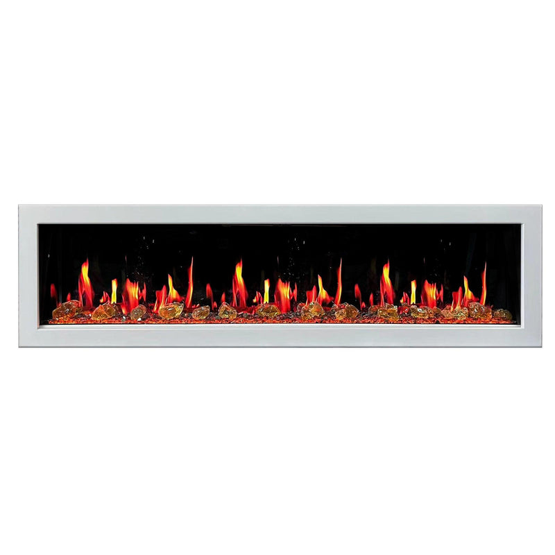 Litedeer Homes Gloria II 78" Smart Electric Fireplace With App Diamond-like Crystal - ZEF78VCW, White