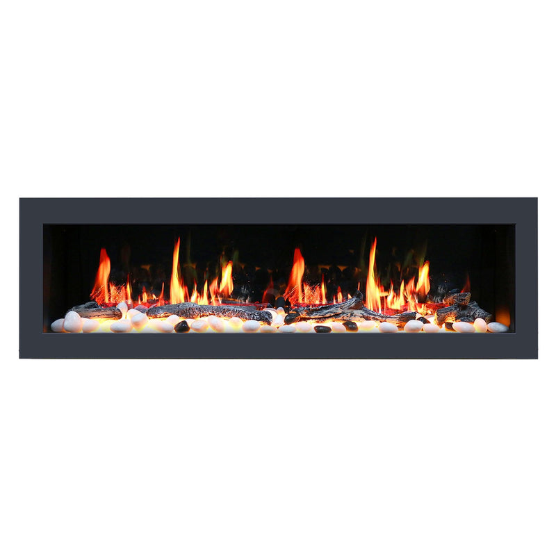 Litedeer Gloria II 78" Wall-Mounted Smart Electric Fireplace, Silver - ZEF78VS