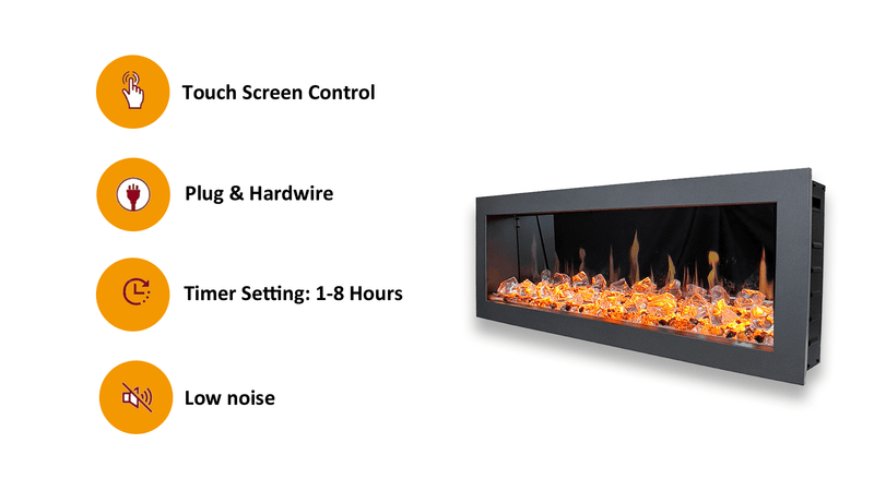 Litedeer Homes Latitude 45" Smart Electric Fireplace with Diamond-like Crystal - ZEF45XC