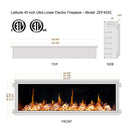 Litedeer Homes Latitude 45" Smart Electric Fireplace with Diamond-like Crystal - ZEF45XC