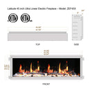 Litedeer Homes Latitude 45" Smart Electric Fireplace with Driftwood Log & River Rock - ZEF45X