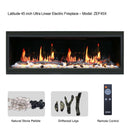 Litedeer Homes Latitude 45" Smart Electric Fireplace with Driftwood Log & River Rock - ZEF45X