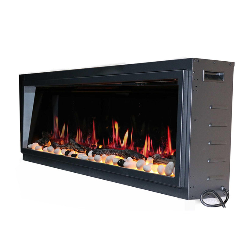 Litedeer Homes Latitude 45" Smart Electric Fireplace with Driftwood Log & River Rock - ZEF45X