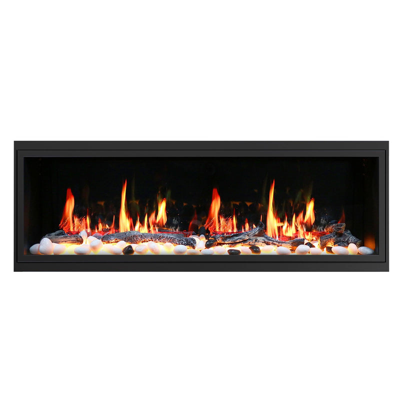 Litedeer Homes Latitude 55" Smart Electric Fireplace with App Driftwood Log & River Rock - ZEF55V