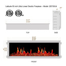 Litedeer Homes Latitude 55" Smart Electric Fireplace with Reflective Amber Glass - ZEF55VA