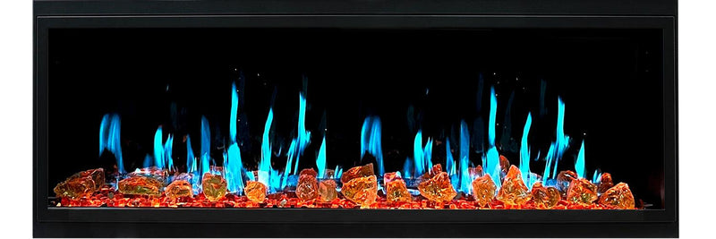 Litedeer Homes Latitude 55" Smart Electric Fireplace with Reflective Amber Glass - ZEF55VA