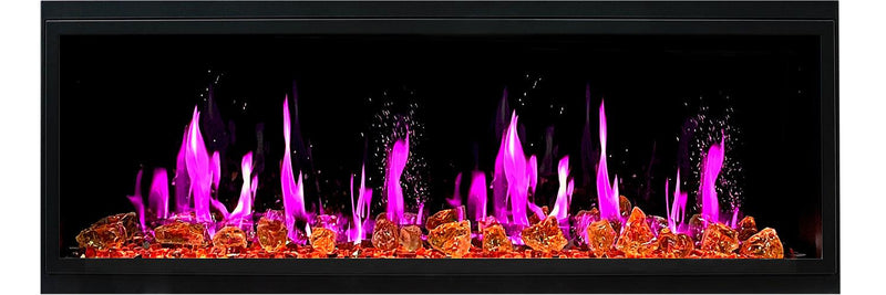 Litedeer Homes Latitude 55" Smart Electric Fireplace with Reflective Amber Glass - ZEF55VA