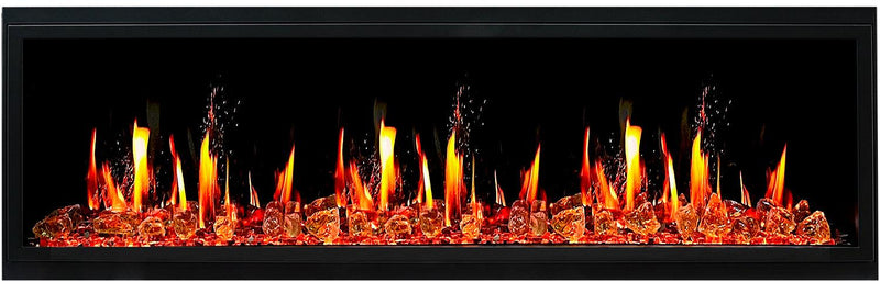 Litedeer Homes Latitude 65" Smart Built-in Electric Fireplace with Reflective Amber Glass - ZEF65XA