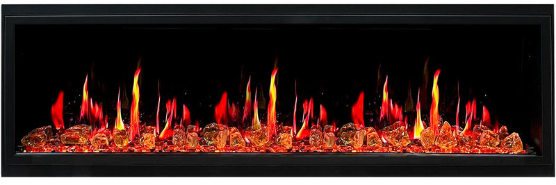 Litedeer Homes Latitude 65" Smart Built-in Electric Fireplace with Reflective Amber Glass - ZEF65XA