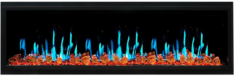 Litedeer Homes Latitude 65" Smart Built-in Electric Fireplace with Reflective Amber Glass - ZEF65XA