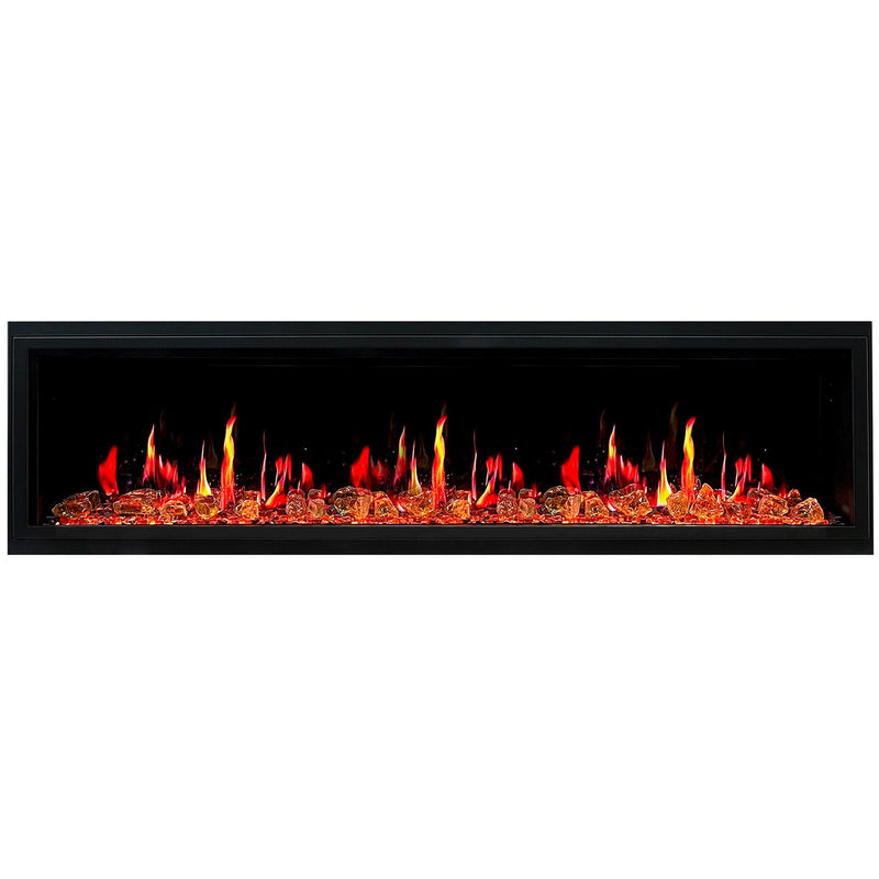 Litedeer Homes Latitude 75" Smart Built-in Electric Fireplace with Wifi, Fireplace App, 5 Unique Flame -ZEF75VA