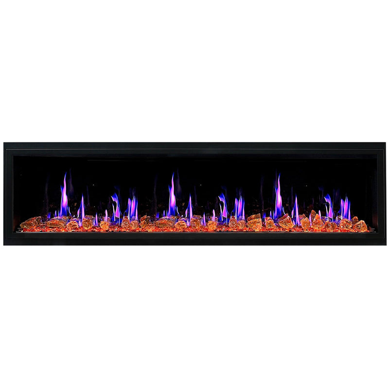 Litedeer Homes Latitude 75" Smart Built-in Electric Fireplace with Wifi, Fireplace App, 5 Unique Flame -ZEF75VA