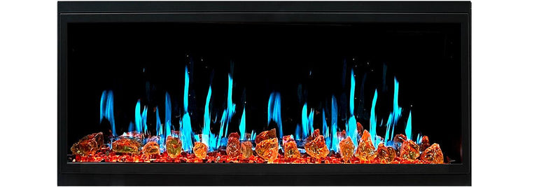 Litedeer Homes Latitude II 48" Smart Wall Mount Electric Fireplace with Reflective Amber Glass - ZEF48XA