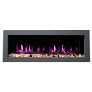 Litedeer Homes Latitude II 58" Smart Wall Mount Electric Fireplace with App, Driftwood Logs & River Rocks - ZEF58V