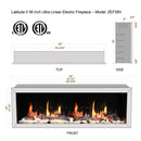 Litedeer Homes Latitude II 58" Smart Wall Mount Electric Fireplace with App, Driftwood Logs & River Rocks - ZEF58V