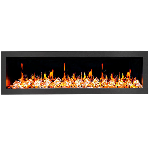 Litedeer Homes Latitude II 68" Smart Wall Mount Electric Fireplace with App Diamond-like Crystal - ZEF68XC