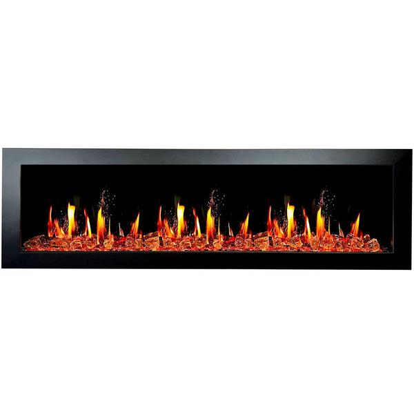 Litedeer Homes Latitude II 68" Smart Wall Mounted Electric Fireplace with Reflective Amber Glass - ZEF68XA