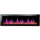 Litedeer Homes Latitude II 68" Smart Wall Mounted Electric Fireplace with Reflective Amber Glass - ZEF68XA