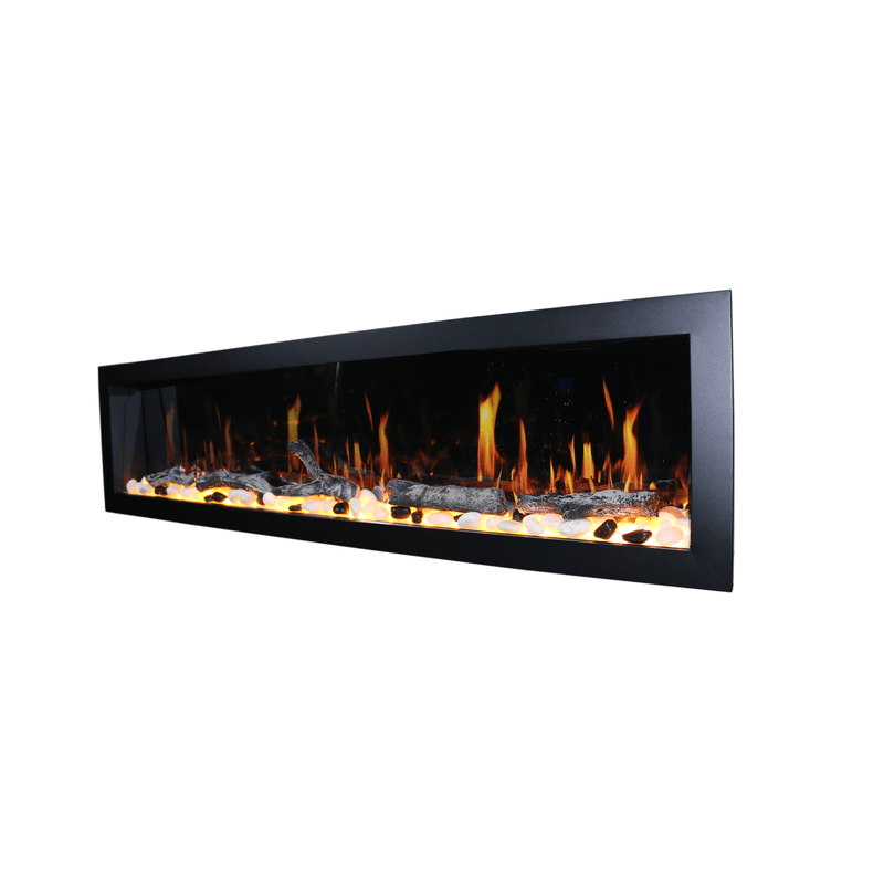 Litedeer Homes Latitude II 78" Smart Wall Mount Electric Fireplace ZEF78V, Black